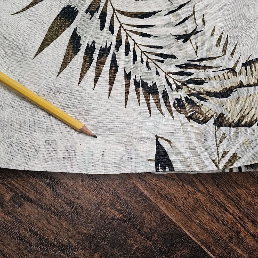 C&C California 100% Linen Pull On Ivory Floral Tropical Beach Pants Plus 1X Read - Picture 9 of 14